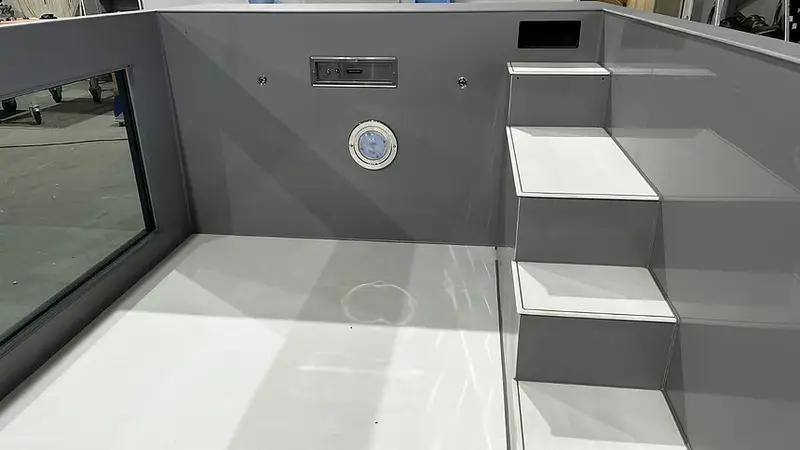 Rolypropyleen zwembad van 6,5 m x 2,5 m met raam van 4 m