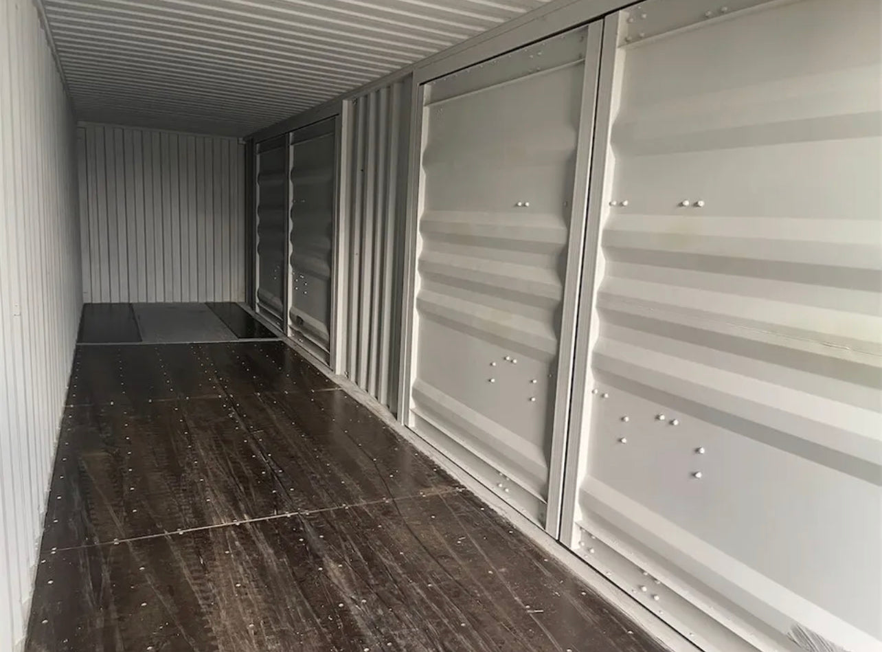 40 kubieke voet hoge 9,6 inch hoge witte container met volledige zijtoegang