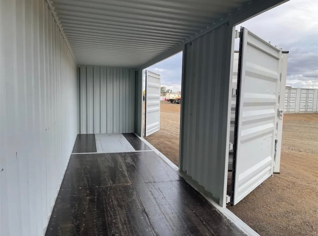 40 kubieke voet hoge 9,6 inch hoge witte container met volledige zijtoegang