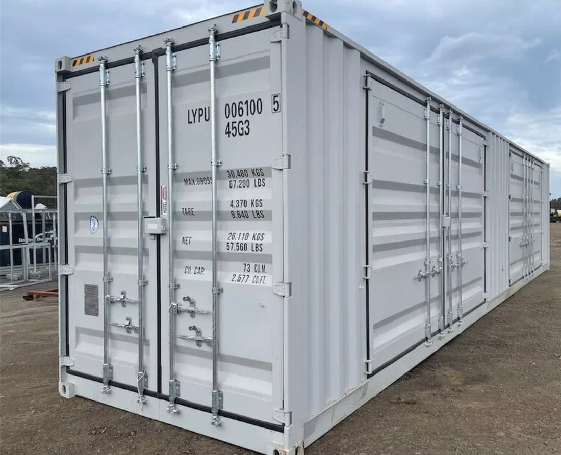 40 kubieke voet hoge 9,6 inch hoge witte container met volledige zijtoegang
