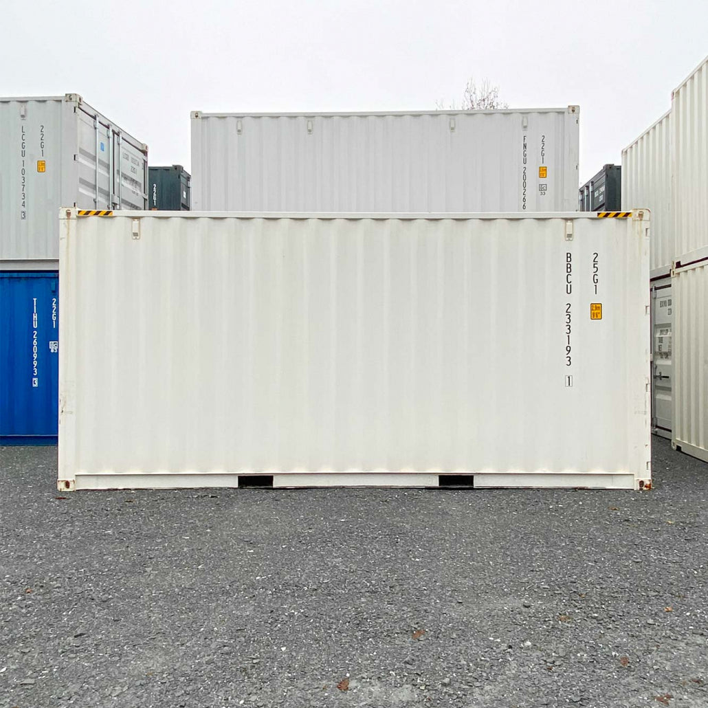 20ft HC zeecontainer (1e reis) wit