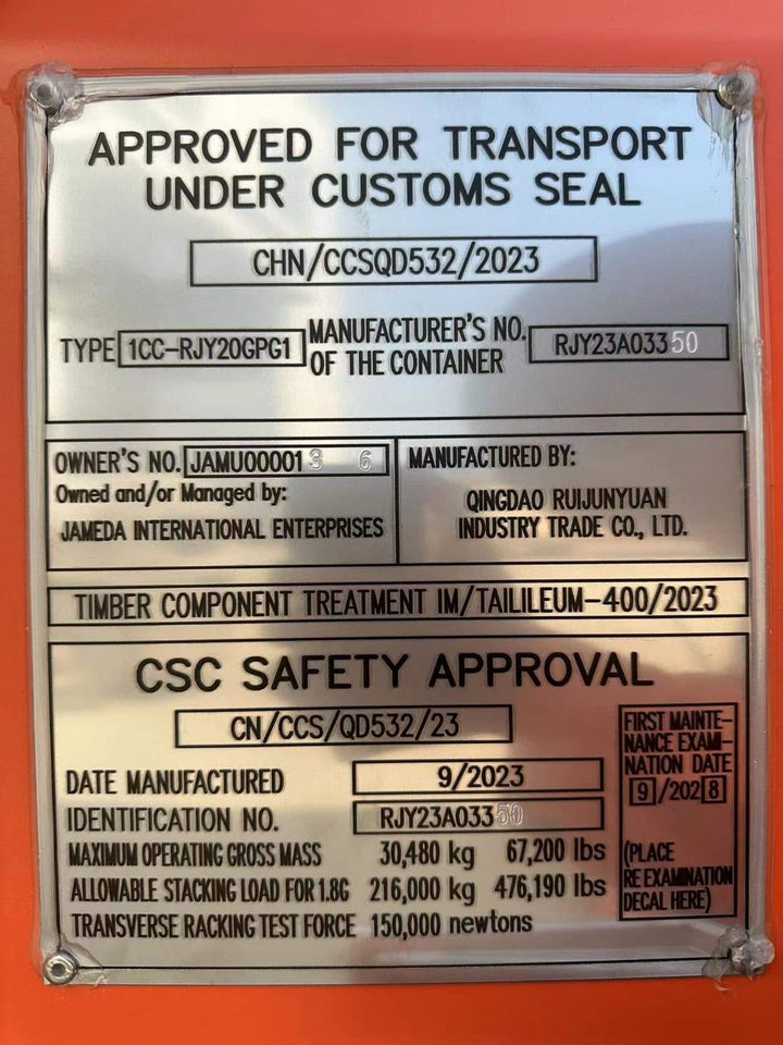 20-FOOT SCHEEPSCONTAINER - NIEUW